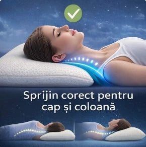 Pernă ortopedică cervicală Aloe Vera cu spumă memory